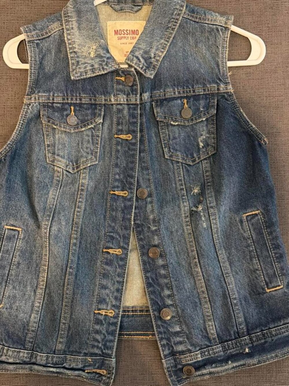 Mossimo Denim Distressed Vest